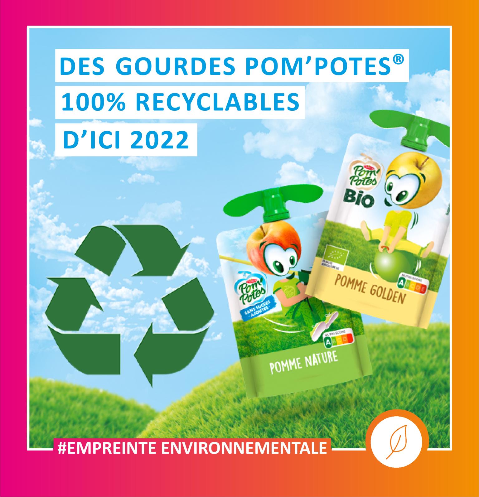 Pom'Potes® : des gourdes 100% recyclables d'ici 2 ans - La veille des  innovations alimentaires